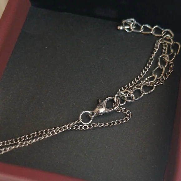 Silver Stainless Steel Infinity and Cross Necklace - Picture 3 of 3